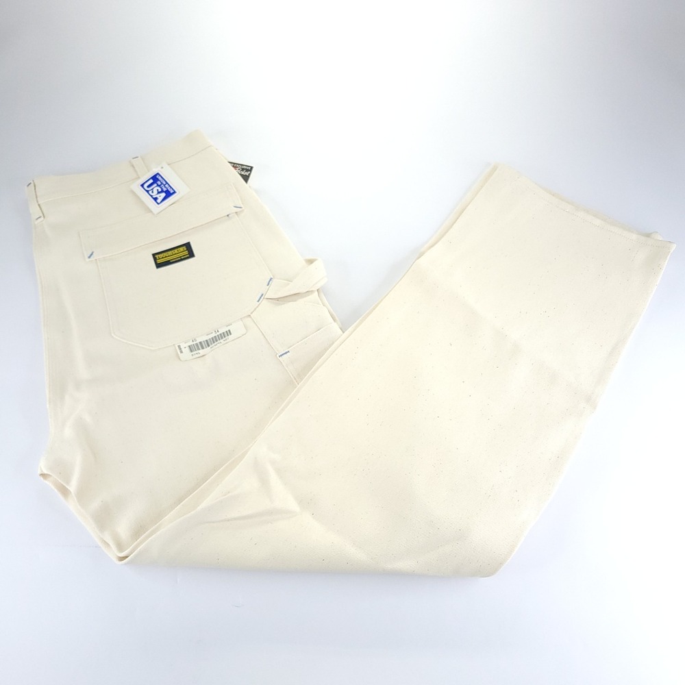 Vtg Sears Toughskins Jeans Mens 40x34 Meas 36x34 White Carpenter USA Union Made